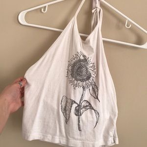 halter tie neck crop top